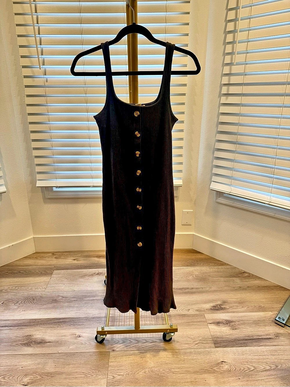 Billabong Ribbed Maxi Dress in Grey Size Large Like New